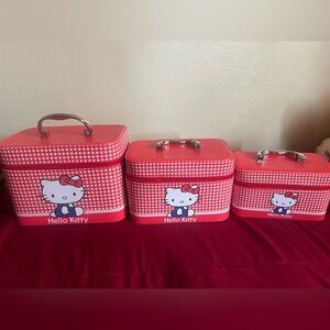 3 hello kitty cosmetic boxes